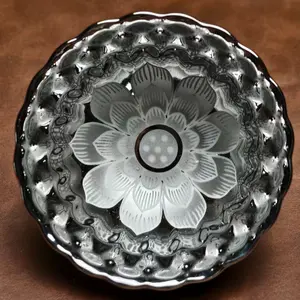 Handcrafted Ruili Silver Lotus Tea Cup Jianzhan Ceramic Unique Authentic Design for Tea Lovers Elegant Traditional Craftsmanship