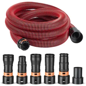 10FT Vacuum Hose Extension with 6 Adapter Attachments,Fits 1-1/4" Vacuum Cleaner Hose,Multi-Size Fittings 0.9" to /4",Universal Shop Vac Accessories (Please Confirm Hose Size Compatibility)