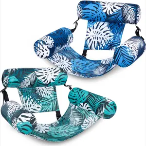 Heavy Duty Inflatable Pool Floats Adult, 1/2 Pack Floating Lounge Chairs with Backrest, Comfortable Blow-Up Pool Float Chairs for Adults, Perfect for Summer Pool Parties, Backyard Gatherings, Beach, Lake & All Water Fun Activities,Summervibes