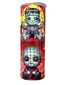 Toddler Terror Horror Tots - 20oz oz 20 oz. 20oz. - Skinny Straight Sublimation Tumbler - Amy's Tumbler Junkies - Your Favorite Tumbler Shop!