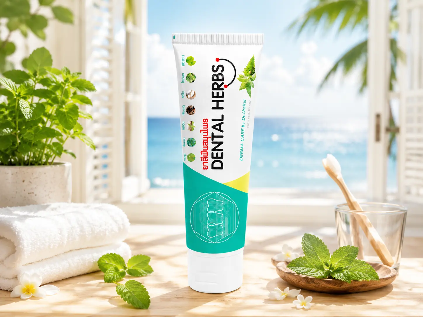 Dental Herb Premium Herbal Toothpaste 80g – Thailand Inspired Oral Care | Fresh Mint Flavor | Daily Teeth Cleaning
