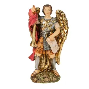 Saint Gabriel Cold Cast Resin 4" Hand Painted Statue Boxed