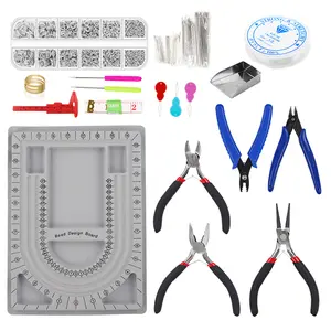 Complete Beading & Jewelry Making Kit  Bead Design Board Pliers & Beading Supplies Professional Bead Crafting Set for Bracelet, Necklace & Earring Making
