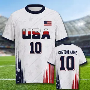 Personalized USA Soccer Jersey with Custom Name & Number, Football Fan Shirt, USA Football Kit, Football Supporter Top, Custom Sports Tee