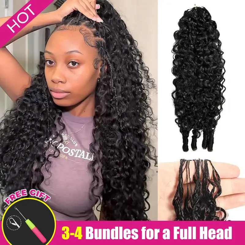 ISEE HAIR Human Hair Crochet Hair Extensions – Miracle Knots Pre-Separated Crochet Braids, Boho Knotless Braids, Summer Braids, Goddess Braids, Burmese Curly, Kinky Curly Vacation Hair Summer Hairstyles Beach Essentials#SummerWins #DealsForYouDays