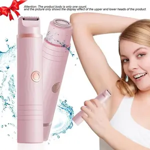 2-in-1 Electric Hair Remover, Bikini Dual-Head Shaver, Portable Cordless Rechargeable Trimmer, Body Hair Trimmer, Women’s Electric Hair Removal Device, Summer Gift for Girls