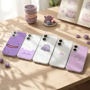 Ditto Phone Case • Pastel Pink Purple • Minimalist Anime Character Cover