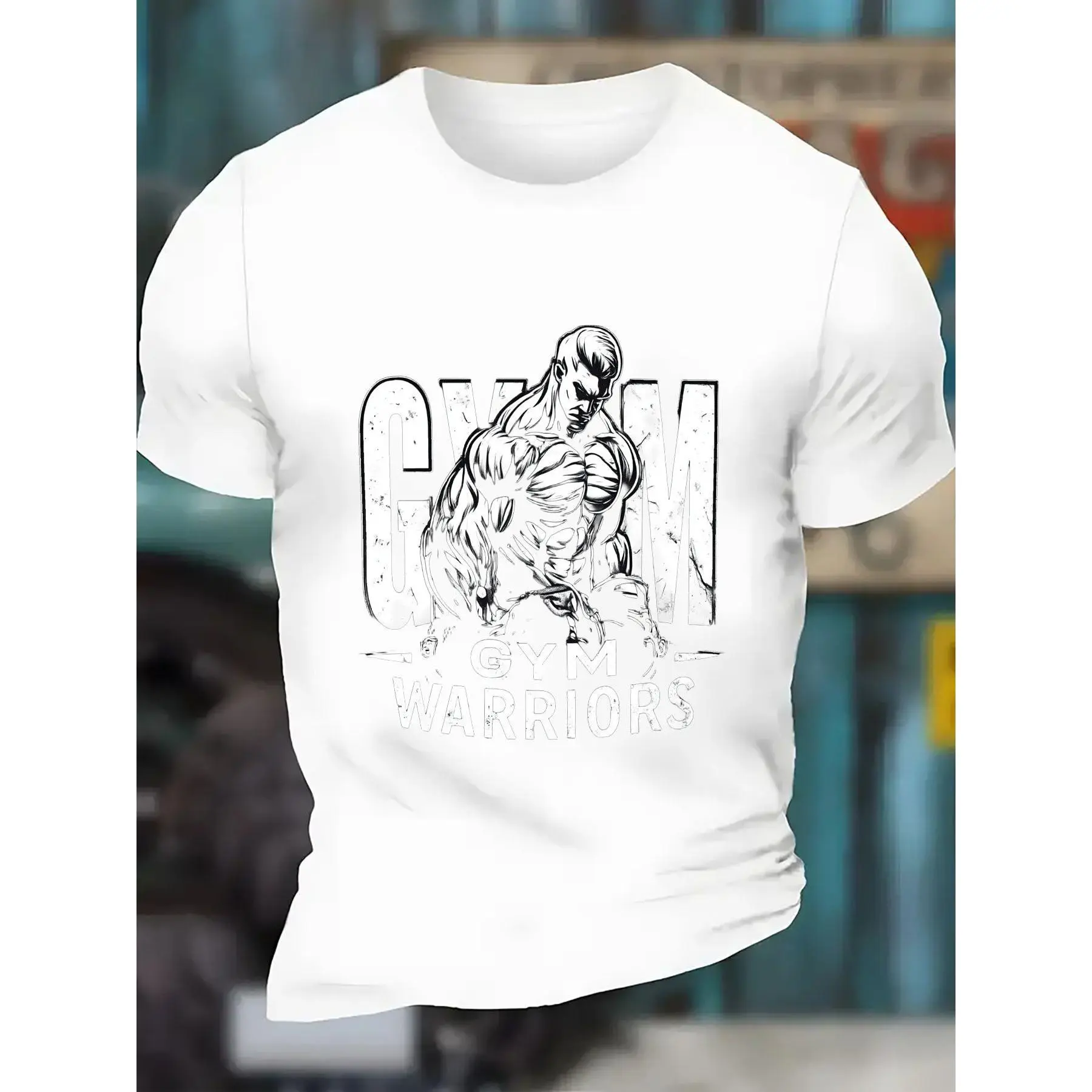 Men's Gym Warriors Graphic T-Shirt - Heavyweight 999 burned design