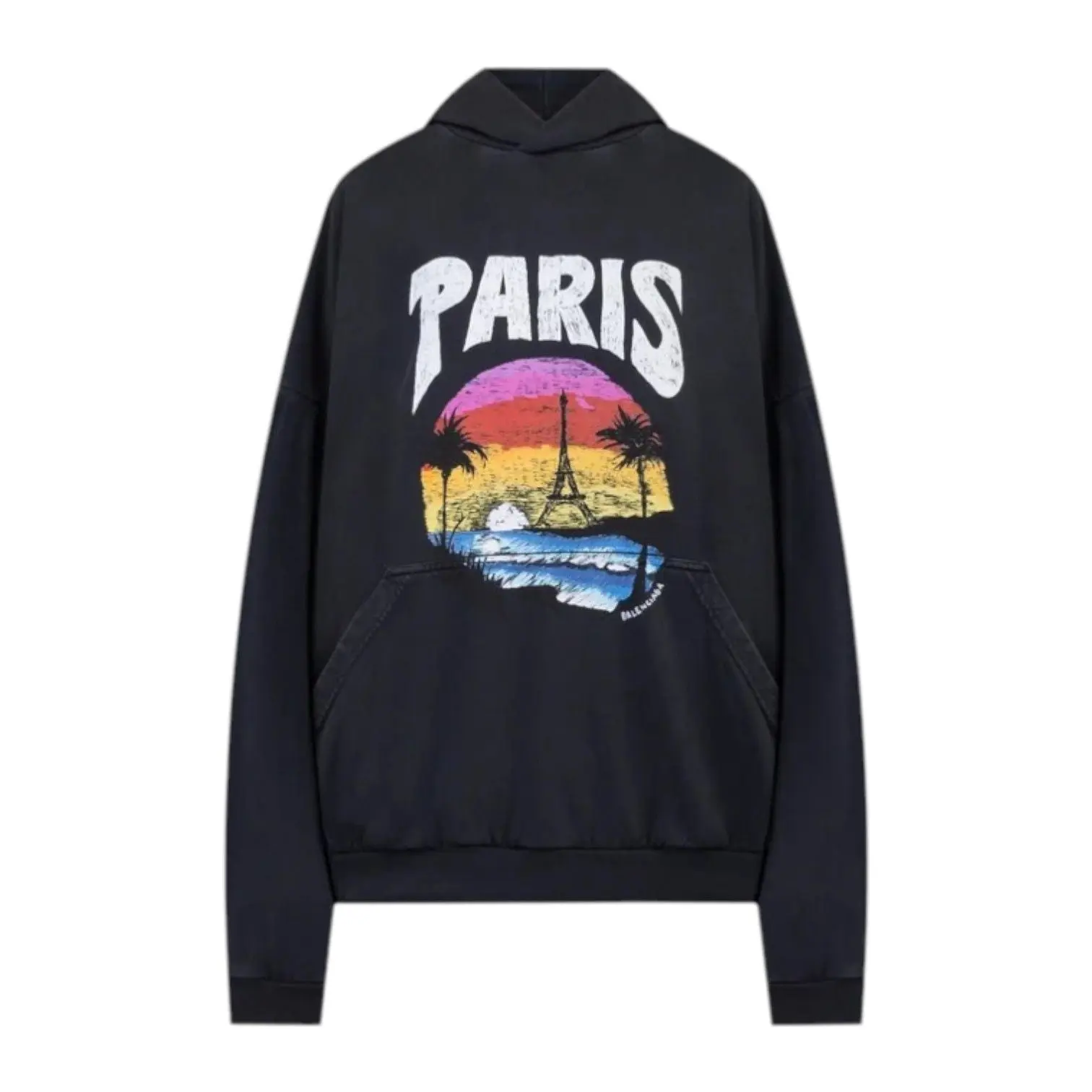1191621 Balenciaga Tropical Paris Logo Hoodie