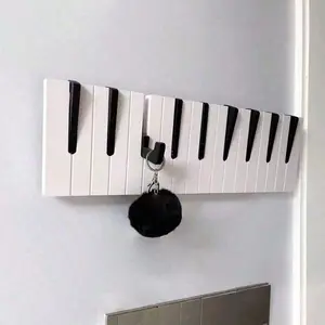 1pc Creative Piano Decor Wall Hook, Bedroom Entryway Hanging Coat Rack, No-Drill Wall Hanger