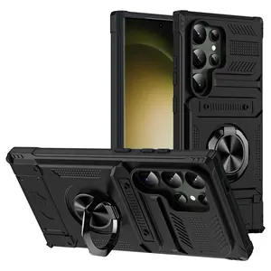 Rugged Military-Grade Shockproof Phone Case for Samsung Galaxy S24 Ultra/S25/S26/S23 Plus | 360° Rotatable Ring Kickstand, Car Mount Compatible, Heavy-Duty Armor Protection | Durable Protective Cover #YJZHCZCXK