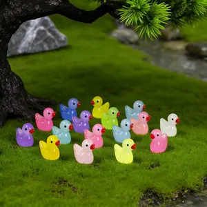 80 Miniature Ducks, Glowing Micro Duck Figurines, Small Resin Duck Statues, Party Gift Set, Garden Decorations, Fillers for Gift Bags