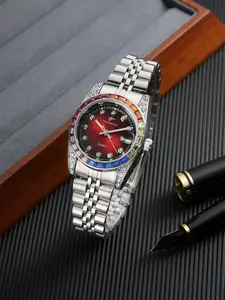 RICECGO Women's Quartz Watch Features a gradient-hued diamond bezel with sparkling rhinestone hour markers. The premium stainless steel bracelet exudes sophisticated elegance, guaranteeing head-turning moments for both dates and daily commutes.