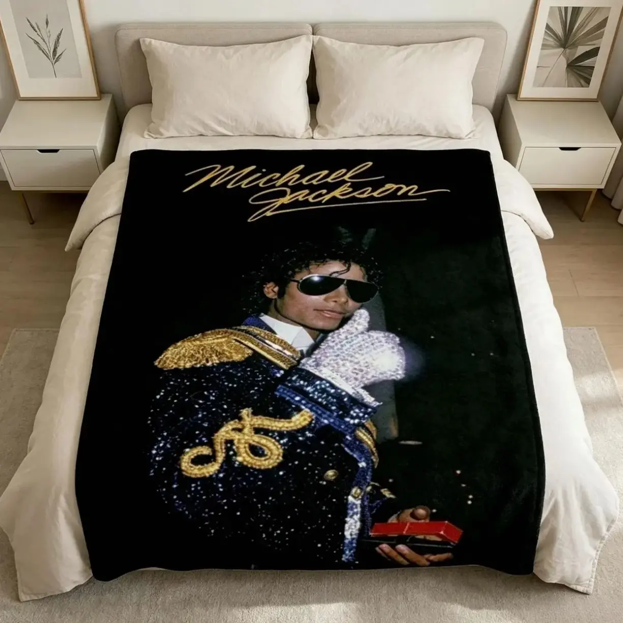 Michael Jackson Thriller Flannel Blanket - Super Soft Cozy Throw, Wrinkle Resistant, All Seasons Bedding for Adults, Ideal Christmas Thanksgiving Birthday Gift for Music Fans, Breathable