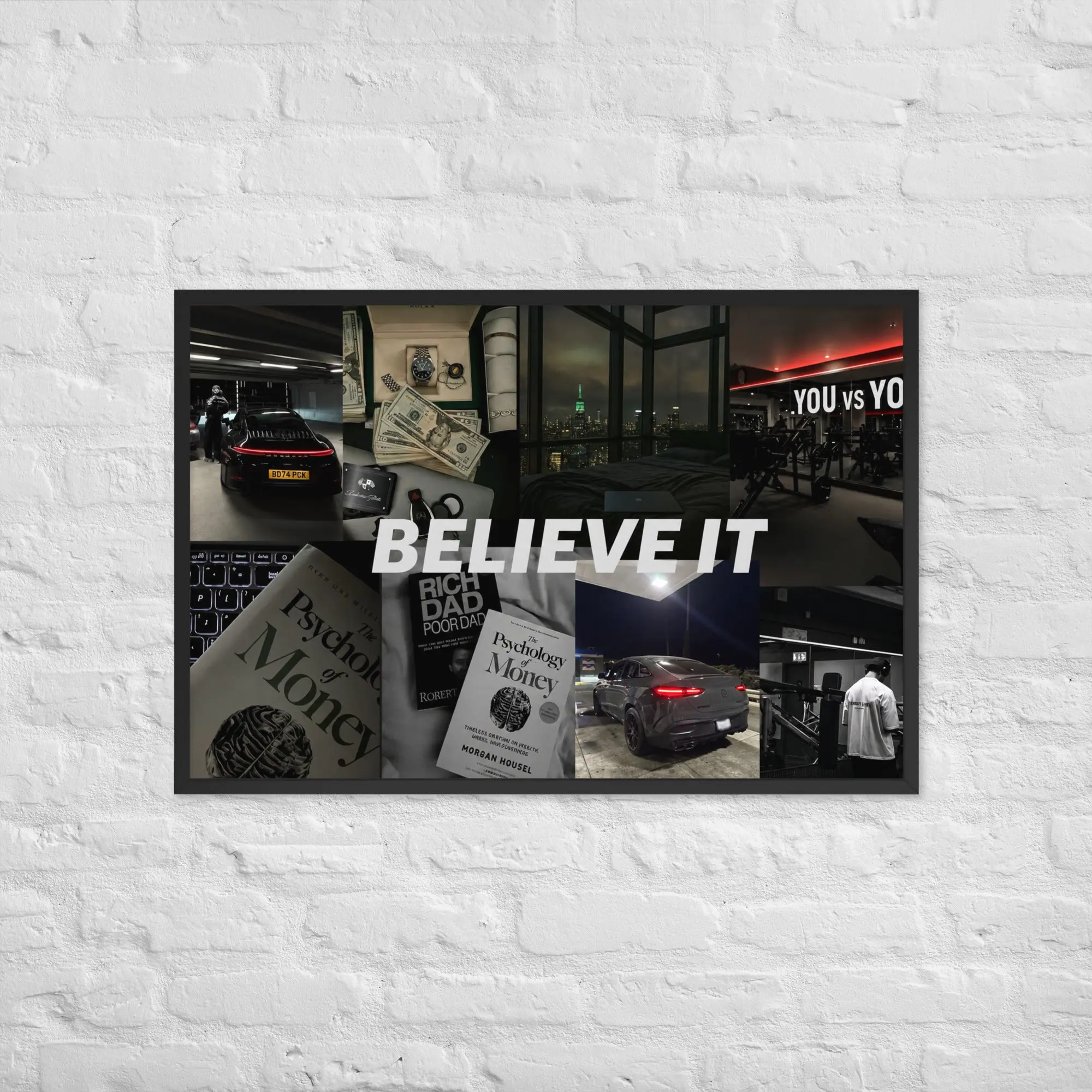 Believe It — Luxury Vision Board Framed Poster | Motivational Wall Art