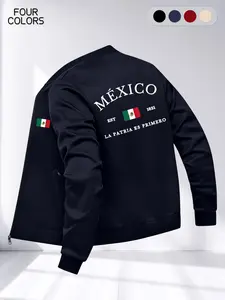 Men's Jacket with Mexican Print, Comfortable Loose-Fit Design, Long Sleeve Multi-Functional Outerwear for Daily Wear and Travel, Coats