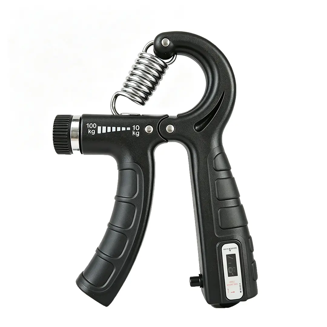 Compact Adjustable Intensity Hand Grip Strength Trainer with Counter, Forearm Strengthener 22-220 lbs (10-100kg) Resistance Range, Wrist Exerciser for Gym, Rehabilitation Training, Strength Building