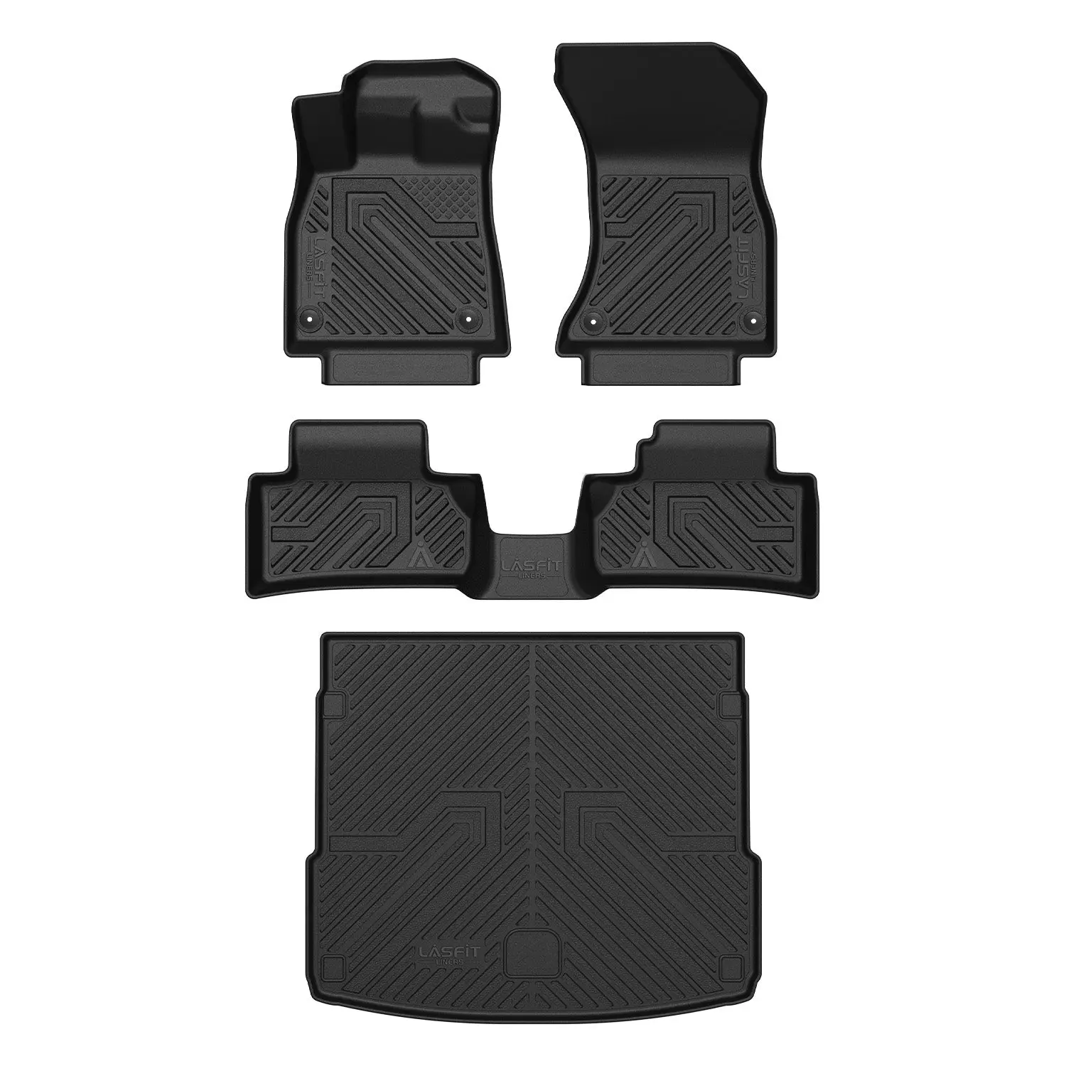 Lasfit Full-Set TPE Deep-Tread Car Floor Mats & Cargo Mat, Car Interior Accessory, Fit 2021-2024 Audi Q5/SQ5 Sportback, Exclude 2025 Audi Q5 New Body Model