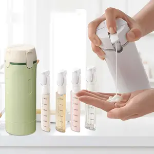 4 in 1 Travel Dispenser Bottles Refillable Travel Shampoo and Conditioner Bottles No Spill Space Saving Compact for Shampoo Conditioner Compact for Air Travel