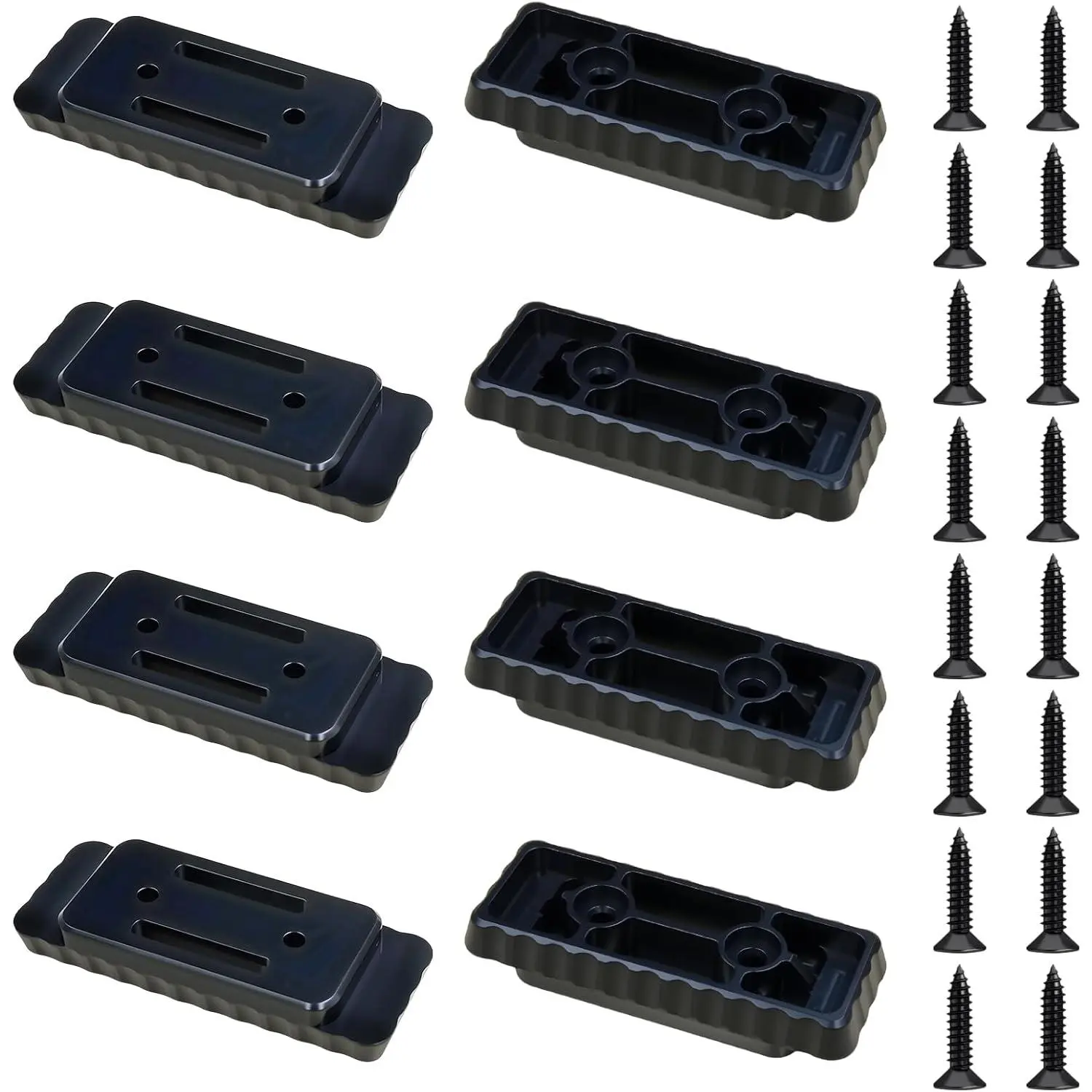 8-Pack Black Heavy-Duty Milwaukee Packout Mounting Kit, ABS Plastic Tool Holders with 16 Nails, Easy-Install Mounting Feet, Garage Storage Organizer for Mechanics’ Tool Kit
