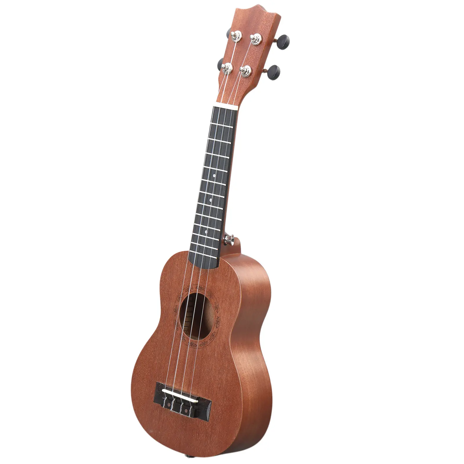 Beginner 21-Inch Brown Mahogany Ukulele with Rosewood Fingerboard, Kids' Ukulele Kit Including Cotton Bag, Capo, Strap, 2 Picks, Tuner, Strings, Dust Cloth （pink，Matte Black，Purple，brown，natural wood color）