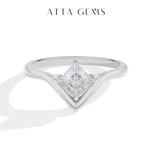 0.8CT Synthetic Moissanite Ring Simple Style For women girls Daily Wear Fine Jewelry R168