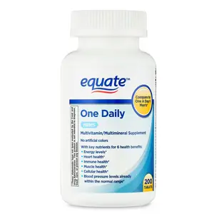 Equate One Daily Men’s Multivitamin/Multimineral Supplement – Energy, Heart & Immune Support, 200 Tablets