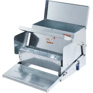 Automatic Chicken Feeder, 25 lbs Capacity Feeds 10 Chickens up to 11 Days, Galvanized Steel Poultry Feeder