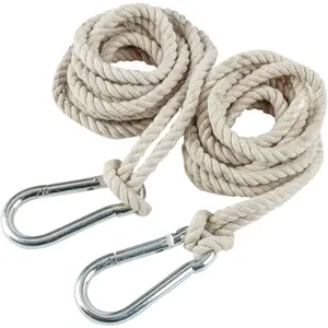 2 Tree Swing Hanging Straps Hammock Rope 13 FT Each with Heavy Duty Carabiner Hooks Kit for Camping or Tire Playground Accessories - Safer Extension Conversion/Easy Setup Indoor Outdoor