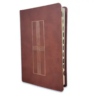 Biblia Ultrafina con Zíper NTV, sentipiel café con índice
