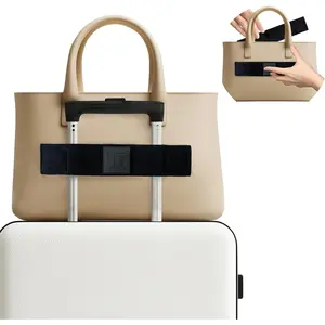 Trolley Strap Carryon Luggage Strap Over Suitcase Handle for Attaching Carryon Bag  Accessories TSA Approved Carry- Add a Bag Belt Sleeve for A Tote Backpack Purse (Black  Black)