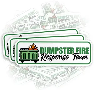 Combo 3pcs Dumpster Fire Response Team Stickers, Funny Quote This is Fine 3" Waterproof Sticker for Book Laptop Water Bottle