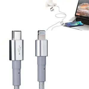 Durable Smartphone Fast Charging Cable for iPhone, USB-C to Lightning, Tangle-Free Nylon Braided, Perfect for Everyday Use