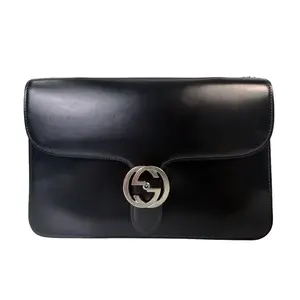 Pre-owned Patent Leather Shoulder Bags Gucci Vintage Interlocking G Smooth Leather Flap Shoulder Bag