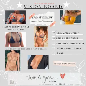 Dream Body Vision Board Poster 24X24 - Manifest Your Cosmetic Surgery and Fitness Goals with High-Quality Foto Lustre Paper
