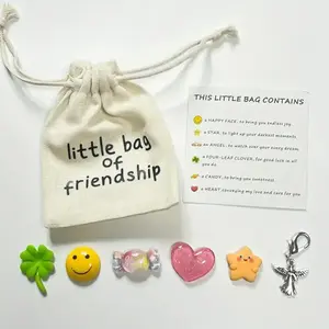 1Set Special Friendship Pouch, Including Four-Leaf Clover, Little Angel Keychain And Star-Shaped Ornaments, Gift Friendship Blessing Card, Gift For Friends, Classmates, Besties, Best Friends, Suitable For Party, Birthday, Graduation Season Gifts