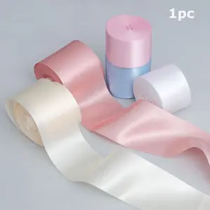 Soft Satin Ribbon, Solid Color Silk Ribbon, Wedding Invitation Chair Back Strap, Scene Decoration Bunting, 1 Piece Set