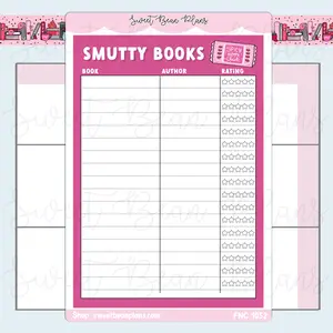 Smutty Book Tracker Large Vinyl Planner Sticker | Fnc 1052
