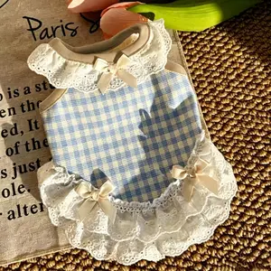 Spring Bow Pet Clothes Thin Summer Cat Dog Vest for Small Breeds Bichon Yorkshire