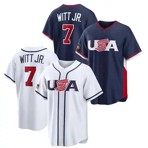 Men's Professional Team USA Baseball Jersey | World Baseball Jersey Stitched T-Shirt