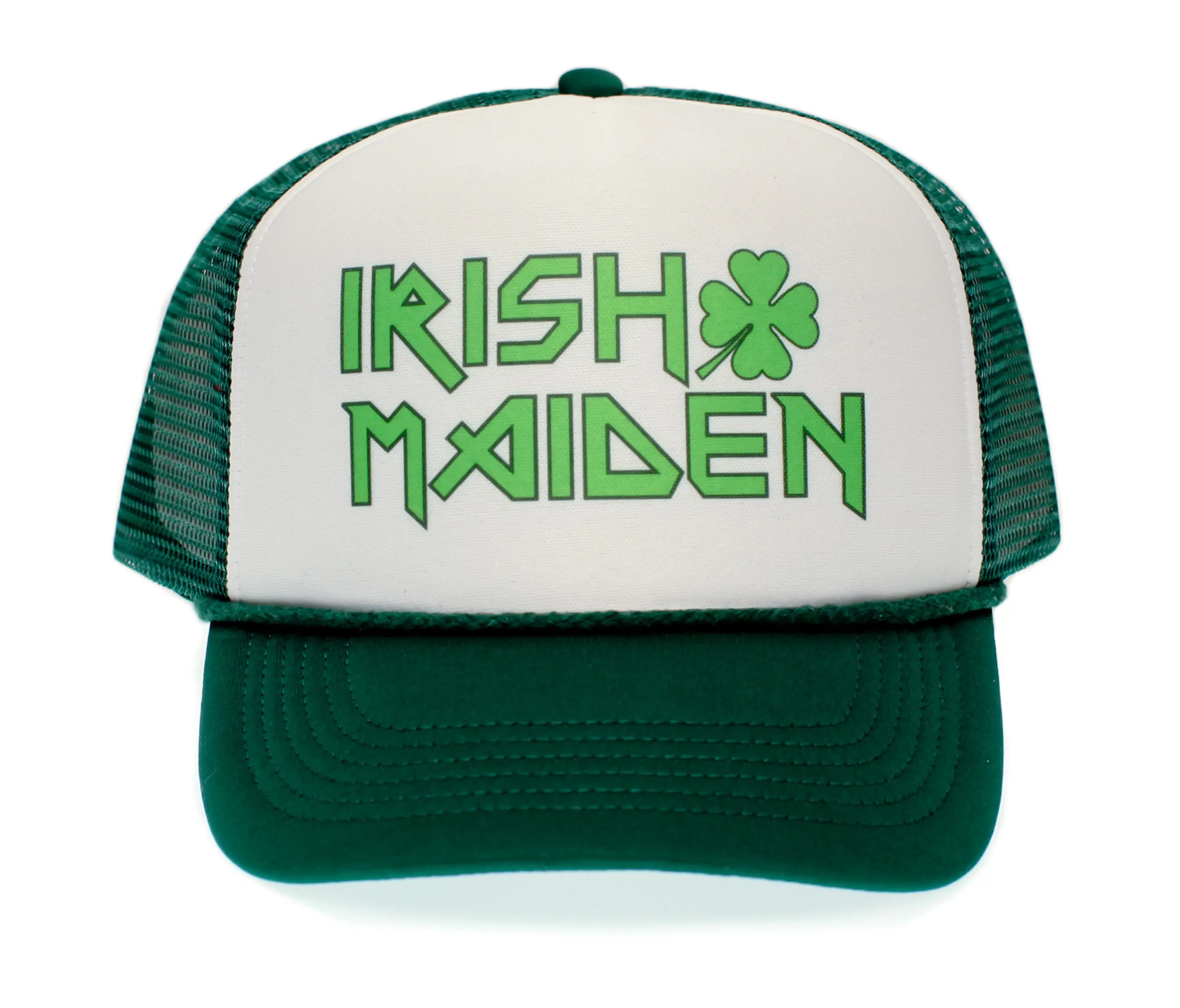 Irish Maiden Hat Funny Saint Patrick’s Day Clover Shamrock Cap Unisex Adult Multi Green