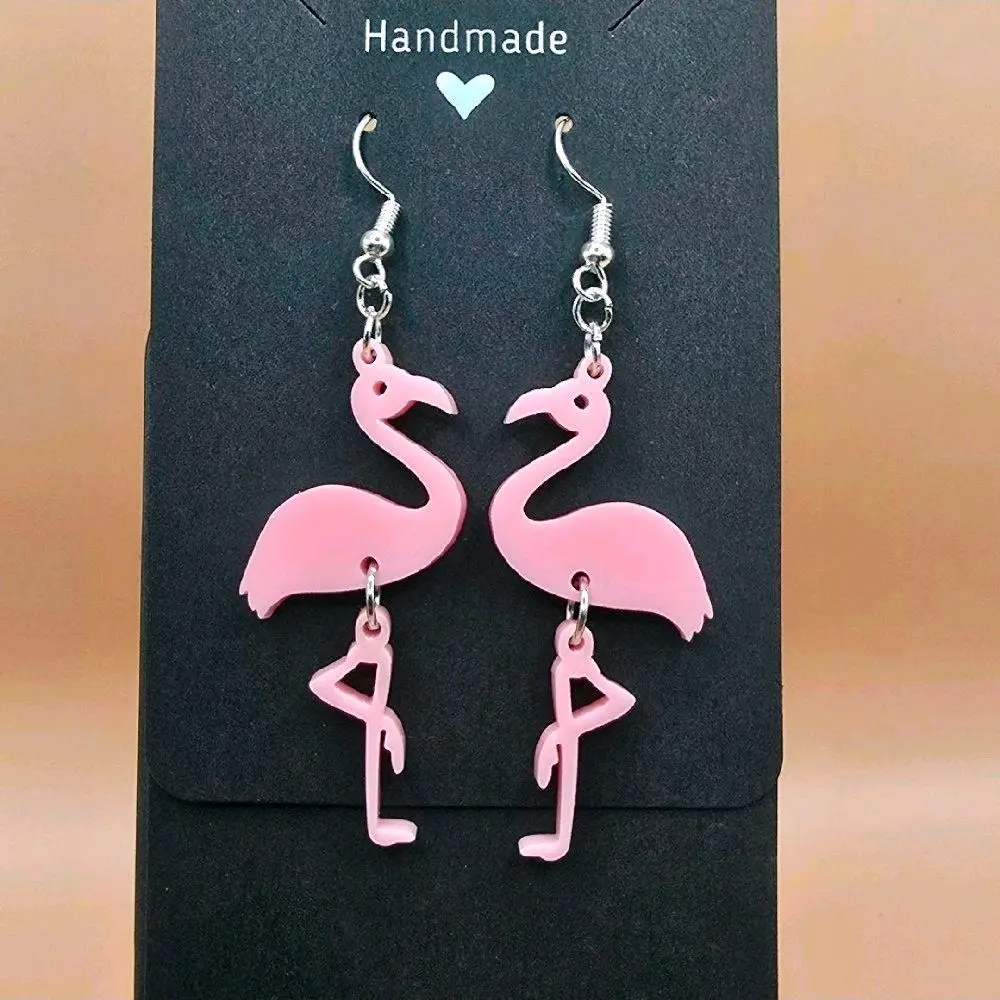36) Light Pink Flamingo Earrings!!