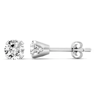 2 Carat Moissanite Stud Earrings In White Gold