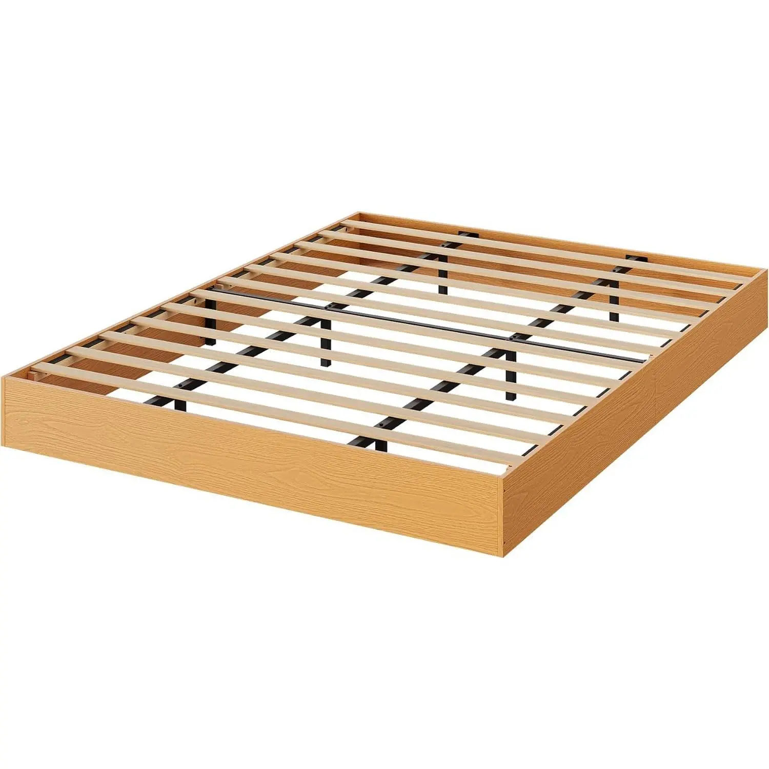 Garvee Solid Wood Platform Bed Frames in Twin to California King Sizes with Wooden Slat Support, No Box Spring Needed, Easy Assembly, Multiple Finishes, Modern Minimalist Design, Space-Saving, Noise-Free