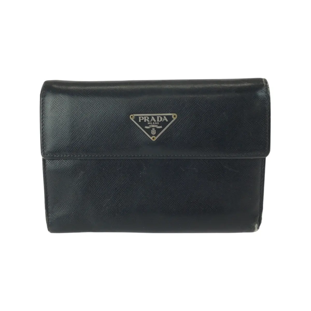 Pre-owned PRADA Calfskin Small Leather Goods Saffiano Leather Wallet