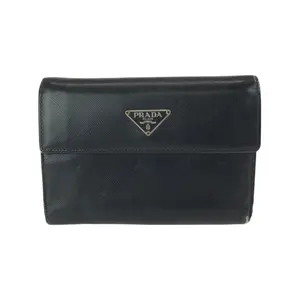 Pre-owned PRADA Calfskin Small Leather Goods Saffiano Leather Wallet