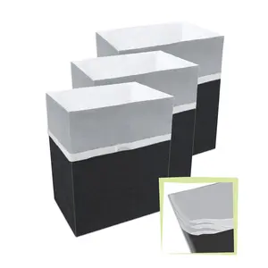 13 Gallon Disposable Pop-Up Trash Cans (3-Pack, Multi-Liner) with Fitted Bags - Foldable Garbage & Recycling Bins for Parties, Events & Kitchen (Black, 17" H x 13.5" W x 10" D)