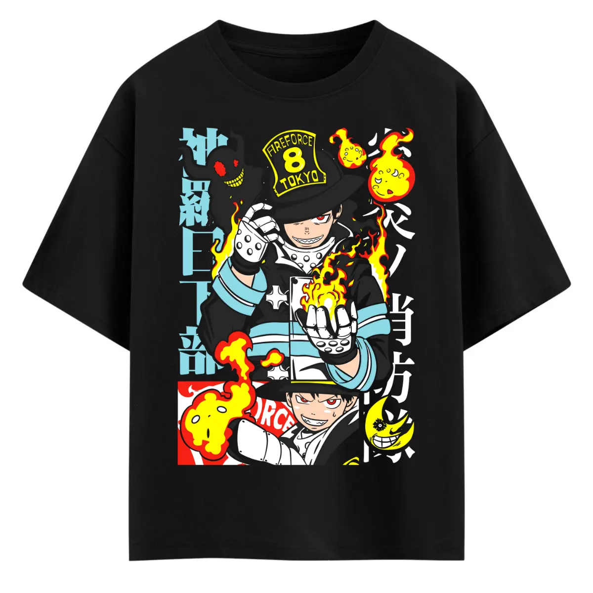 Fire Force Anime T-shirt & Sweatshirt, Shinra Kusakabe Fire Graphic Tee, Vintage Oversized Unisex Streetwear, Manga Gifts for Him Her