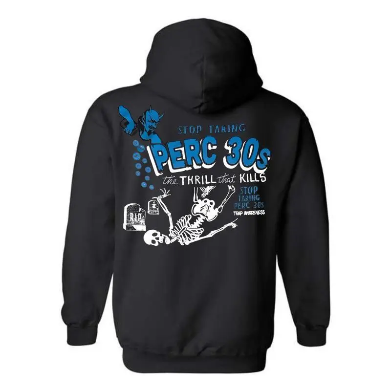 🔥✨ Trending Viral Streetwear💥 STOP TAKING PERC 30s Hoodie/Tee – Menswear & Unisex Graphic Pullover, Casual Crew Neck Long Sleeve, 50/50 Cotton/Polyester Blend, Retro Classic Fit Hoodie for Men & Women, TikTok Viral Fashion, Statement Streetwear Top