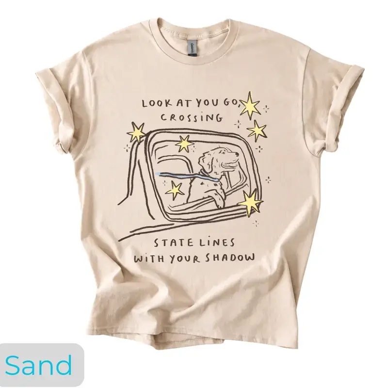 Noah The Great Divide Tour 2026 Shirt, Comfort Colors Dashboard Lyrics Tee, Crossing State Lines Dog Road Trip T-Shirt Sweatshirt Hoodie